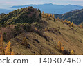 The grasslands of the Daibosatsu-rei ridge and the Tanzawa mountain range in the morning. 140307460