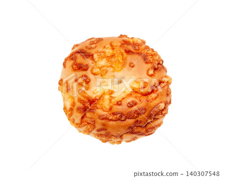 Bagels made with domestic wheat, cheese flavor [white background, cutout] 140307548