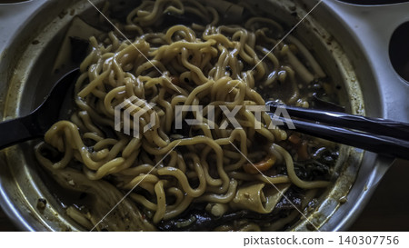 Jajangmyeon, a Korean-style Chinese noodle dish. Jajangmyeon, a Korean-style Chinese noodle dish. 140307756