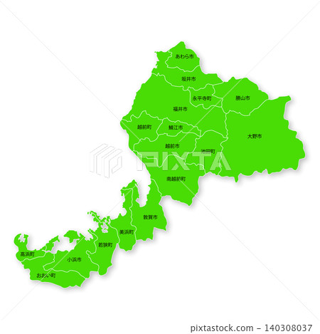 Map of Fukui Prefecture and its municipalities Map of Fukui Prefecture and its municipalities 140308037