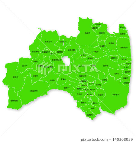 Map of Fukushima Prefecture and its municipalities Map of Fukushima Prefecture and its municipalities 140308039