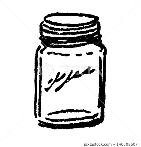 Hand Drawn Tall Mason Jar Vector Illustration Hand Drawn Tall Mason Jar Vector Illustration 140308607
