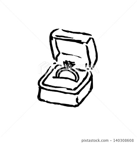 Hand Drawn Ring in Box Vector Illustration Hand Drawn Ring in Box Vector Illustration 140308608