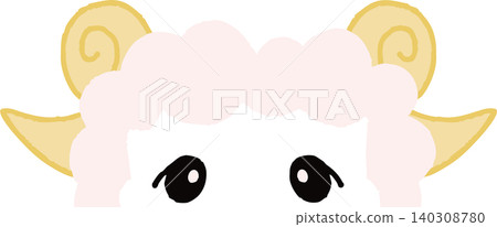 New Year's card: Sheep vector illustration material New Year's card: Sheep vector illustration material 140308780