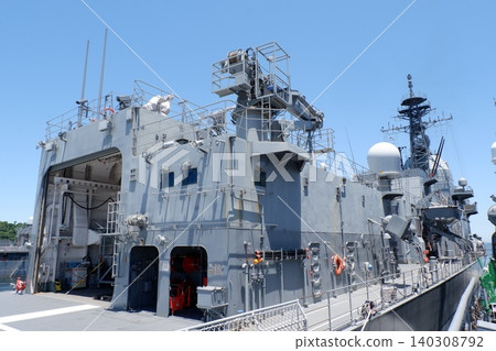 The test ship Asuka is docked at Yokosuka Base. The test ship Asuka is docked at Yokosuka Base. 140308792