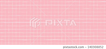 Hand drawn square grid seamless pattern. White pink repeated doodled checkered background. Sketch thin checker paper texture. Pencil drawn journal sheet notebook template. Vector line planer page Hand drawn square grid seamless pattern. White pink repeated doodled checkered background. Sketch thin checker paper texture. Pencil drawn journal sheet notebook template. Vector line planer page 140308852