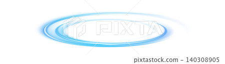 A blue glowing, rotating vortex of light and an elliptical spiral effect on a transparent background. A blue glowing, rotating vortex of light and an elliptical spiral effect on a transparent background. 140308905