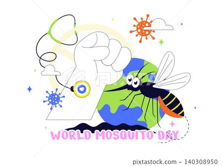 World Mosquito Day Illustration Featuring Mosquito Awareness, Disease Prevention, Insect Control, Public Health Campaign, and Repellent Protection World Mosquito Day Illustration Featuring Mosquito Awareness, Disease Prevention, Insect Control, Public Health Campaign, and Repellent Protection 140308950