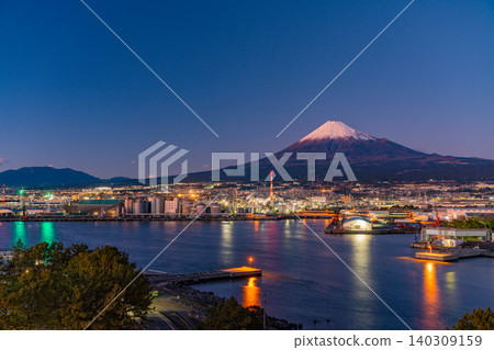 Mount Fuji as seen from Tagonoura Port (Shizuoka Prefecture) - Evening View Mount Fuji as seen from Tagonoura Port (Shizuoka Prefecture) - Evening View 140309159