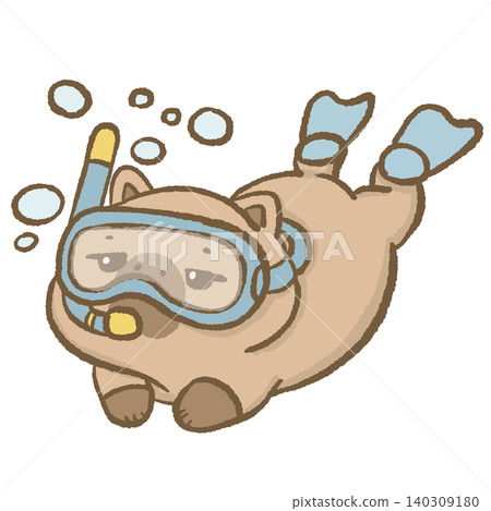 Cute Capybara Wearing Snorkel Mask Swimming Underwater Tropical Ocean Adventure Marine Life Exploration Summer Vacation Character Illustration Cute Capybara Wearing Snorkel Mask Swimming Underwater Tropical Ocean Adventure Marine Life Exploration Summer Vacation Character Illustration 140309180