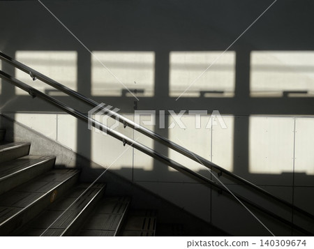 A staircase and shadows in monochrome tones A staircase and shadows in monochrome tones 140309674