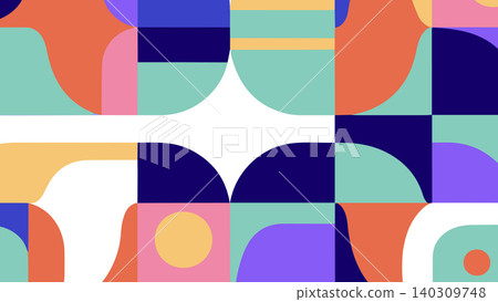 Vibrant Block Geometry Background Vibrant Block Geometry Background 140309748