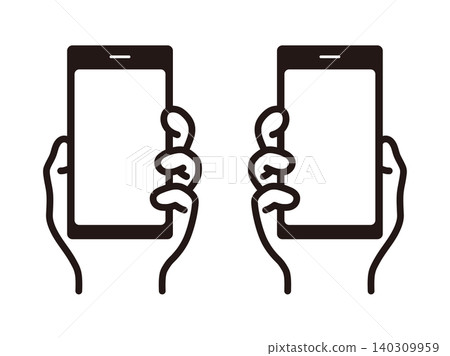 一隻手的例證有智能手機的 一隻手的例證有智能手機的 140309959