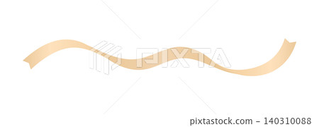 簡約時尚的波浪金色絲帶裝飾——可愛裝飾部件的插圖素材 簡約時尚的波浪金色絲帶裝飾——可愛裝飾部件的插圖素材 140310088