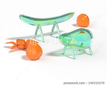 一幅以白色背景為襯託的 3DCG 風景畫,畫中有復古風格的玻璃精靈馬和中國燈籠。 一幅以白色背景為襯託的 3DCG 風景畫,畫中有復古風格的玻璃精靈馬和中國燈籠。 140310370