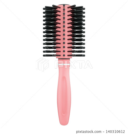 Round Hair Brush, Roll Comb, beauty and cosmetic, 3d Illustration 140310612