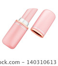 Pink lipstick cosmetic product, 3d illustration 140310613