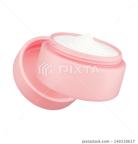 Beauty cream face, Cream jar cosmetic, 3d Illustration Beauty cream face, Cream jar cosmetic, 3d Illustration 140310617