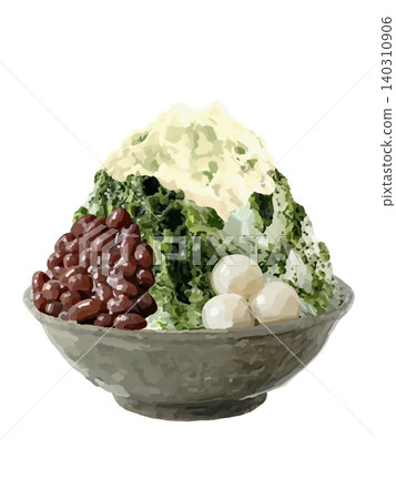 Shaved ice (Uji Kintoki) with red bean paste, condensed milk, and mochi balls. Shaved ice (Uji Kintoki) with red bean paste, condensed milk, and mochi balls. 140310906