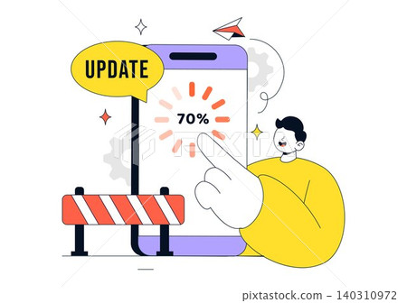 App Update Vector Illustration Featuring Mobile Software Upgrade, System Maintenance, Application Refresh, and Smartphone Update Process App Update Vector Illustration Featuring Mobile Software Upgrade, System Maintenance, Application Refresh, and Smartphone Update Process 140310972