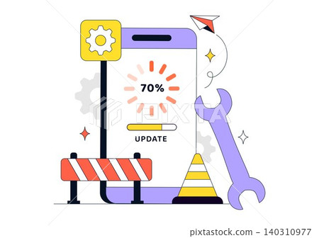 App Update Vector Illustration Featuring Mobile Software Upgrade, System Maintenance, Application Refresh, and Smartphone Update Process App Update Vector Illustration Featuring Mobile Software Upgrade, System Maintenance, Application Refresh, and Smartphone Update Process 140310977