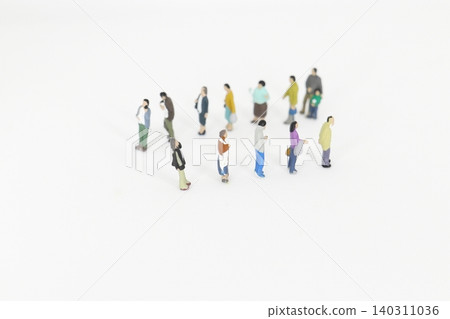 Miniature people in a queue Miniature people in a queue 140311036