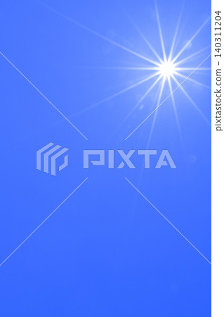 Blue sky and sun, direct sunlight, free space image Blue sky and sun, direct sunlight, free space image 140311204