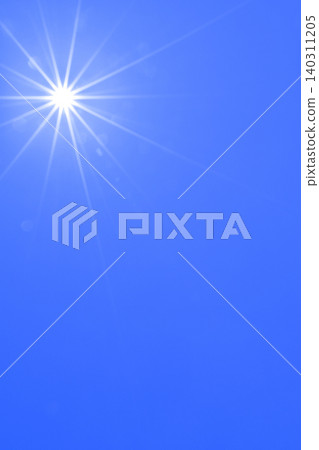 Blue sky and sun, direct sunlight, free space image Blue sky and sun, direct sunlight, free space image 140311205