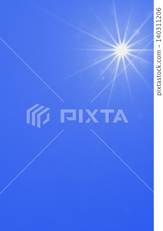 Blue sky and sun, direct sunlight, free space image Blue sky and sun, direct sunlight, free space image 140311206