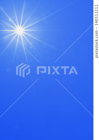 Blue sky and sun, direct sunlight, free space image Blue sky and sun, direct sunlight, free space image 140311211