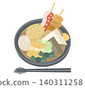 Oden and chopsticks illustration set 140311258