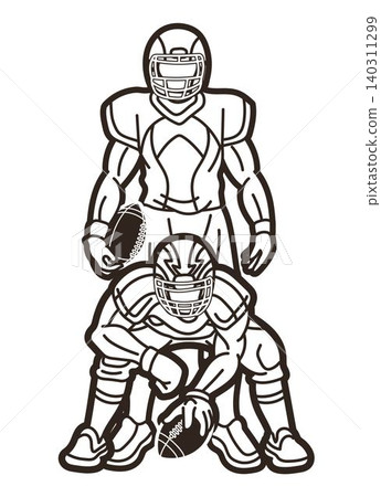 Group of American Football Players Mix Action Cartoon Sport Team Graphic Vector Group of American Football Players Mix Action Cartoon Sport Team Graphic Vector 140311299