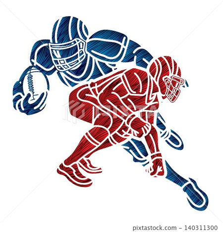 Group of American Football Players Mix Action Cartoon Sport Team Graphic Vector Group of American Football Players Mix Action Cartoon Sport Team Graphic Vector 140311300