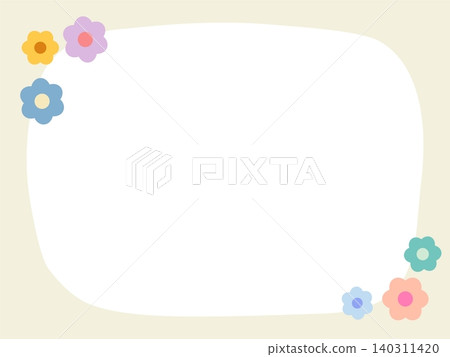 可愛的花卉邊框插圖 可愛的花卉邊框插圖 140311420