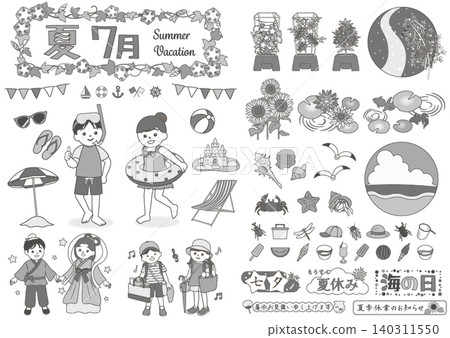 Cute July illustration material A Cute July illustration material A 140311550