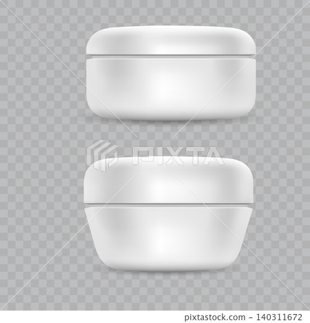 White Square Cosmetic Jar Mockup Vector 140311672