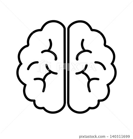 Simple brain icon / Image material for thinking, AI, and intelligence Simple brain icon / Image material for thinking, AI, and intelligence 140311699