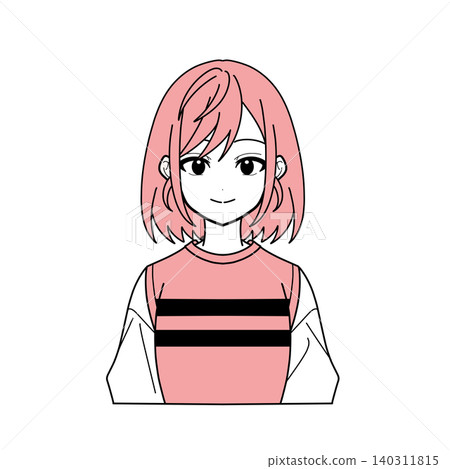 Ordinary woman ① Upper body_Solid color Ordinary woman ① Upper body_Solid color 140311815