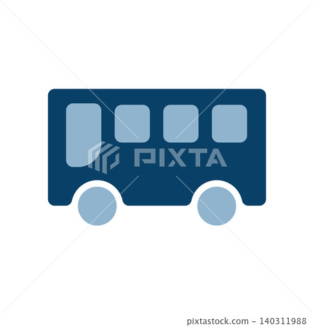 一個簡單的公車圖標,從側面看去。 一個簡單的公車圖標,從側面看去。 140311988