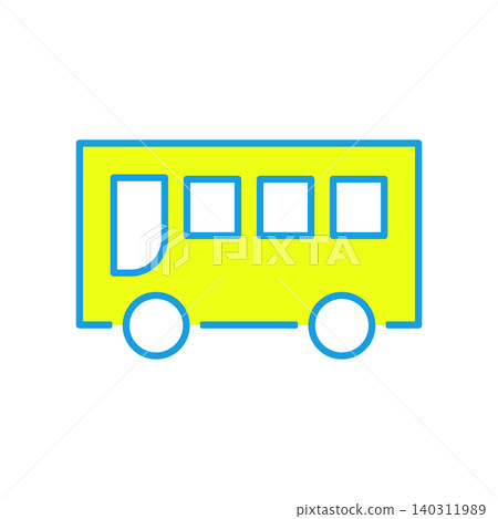 一個簡單的公車圖標,從側面看去。 一個簡單的公車圖標,從側面看去。 140311989