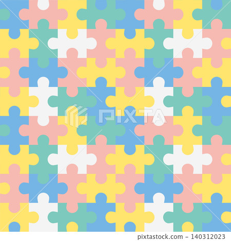 Pastel-colored jigsaw puzzle-style pattern background Pastel-colored jigsaw puzzle-style pattern background 140312023