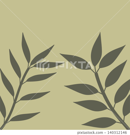 Muted abstract botanical square background with leaf branches Muted abstract botanical square background with leaf branches 140312146