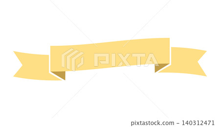 Simple yellow ribbon frame material with no outline - wave Simple yellow ribbon frame material with no outline - wave 140312471