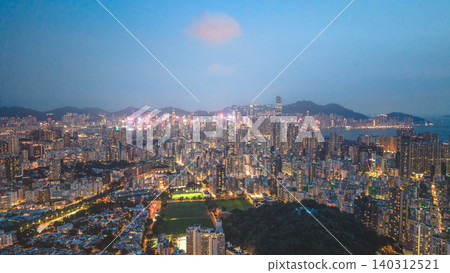 May 29 2022 The Kowloon skyline night lights harbor 140312521