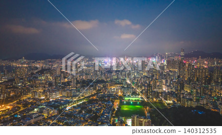 May 29 2022 Night view of Kowloon showing dense building May 29 2022 Night view of Kowloon showing dense building 140312535