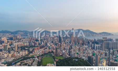 May 29 2022 a Kowloon skyline dense urban panorama May 29 2022 a Kowloon skyline dense urban panorama 140312558