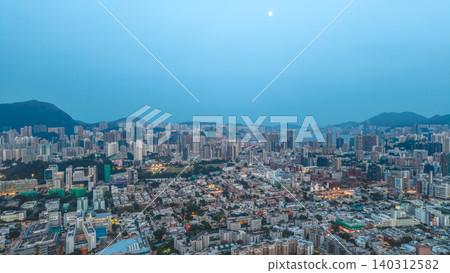 May 29 2022 Kowloon skyline. Residential and commercial buildings, 140312582