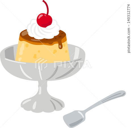 Pudding served in a metal cup Pudding served in a metal cup 140312774
