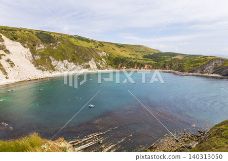 Beautiful scenic view of Lulworth Cove in Dorset England Beautiful scenic view of Lulworth Cove in Dorset England 140313050