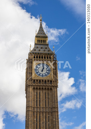 Big Ben clock tower against a blue sky in London 140313080